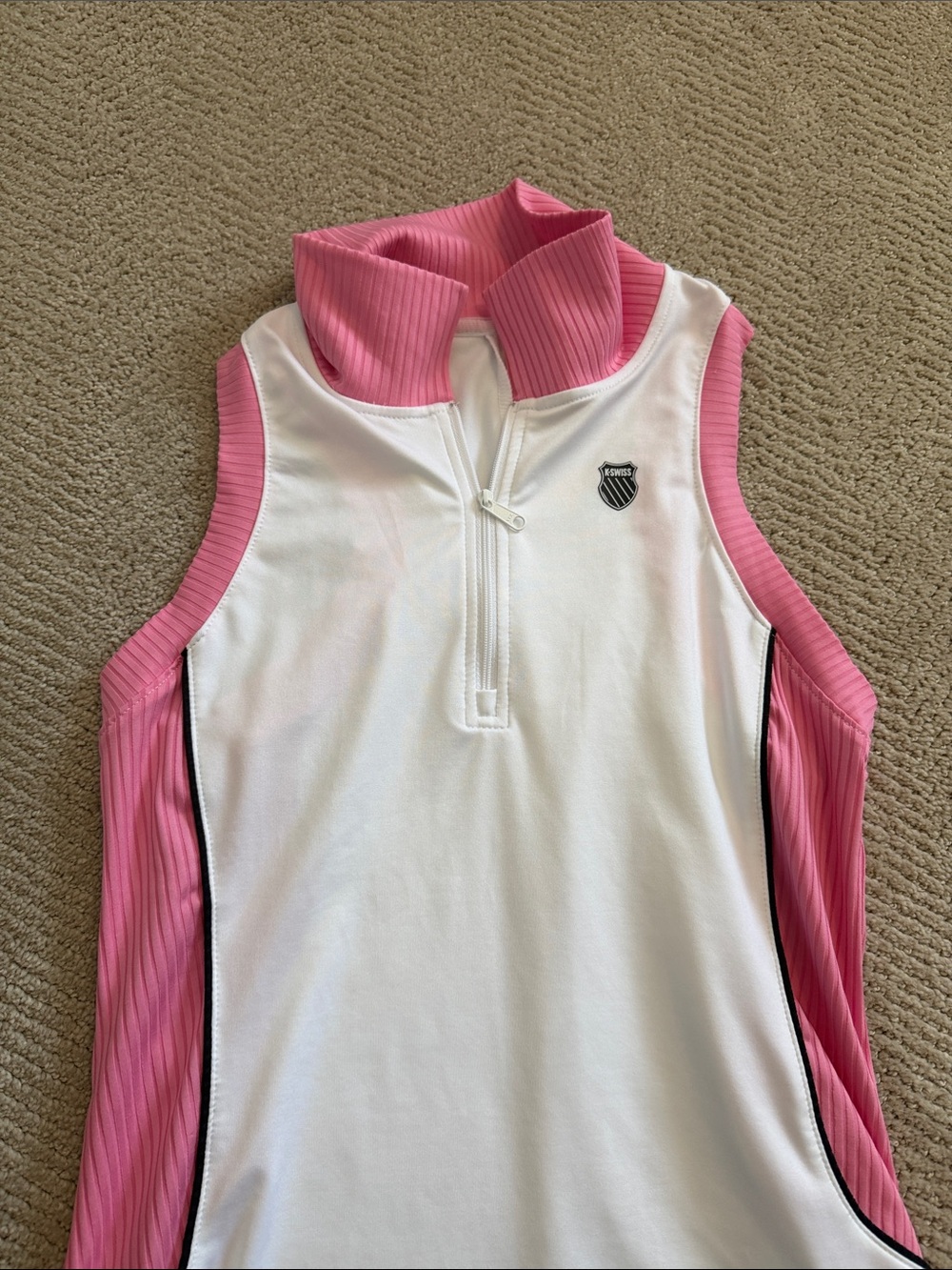 Lucky in Love White and Pink Sleeveless Tennis Dress - Picture 2 of 4